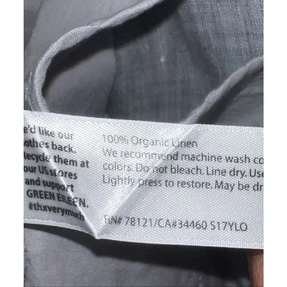Eileen Fisher Lagenlook Women's Medium 100% Linen Chambray Long blue cardigan